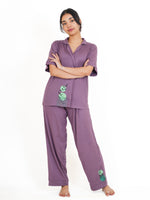 Load image into Gallery viewer, comfy sleepwear, woman sleeping clothes, night pajama set for ladies, sleepwear women, cute night suit for women, top and pant set for women, cord set for women, co-ord set designs, trendy cord set dress