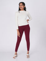Load image into Gallery viewer, Movease 7/8 Maroon Leggings (Ankle Length Leggings)
