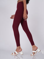 Load image into Gallery viewer, Movease 7/8 Maroon Leggings (Ankle Length Leggings)