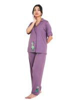 Load image into Gallery viewer, comfy sleepwear, woman sleeping clothes, night pajama set for ladies, sleepwear women, cute night suit for women, top and pant set for women, cord set for women, co-ord set designs, trendy cord set dress
