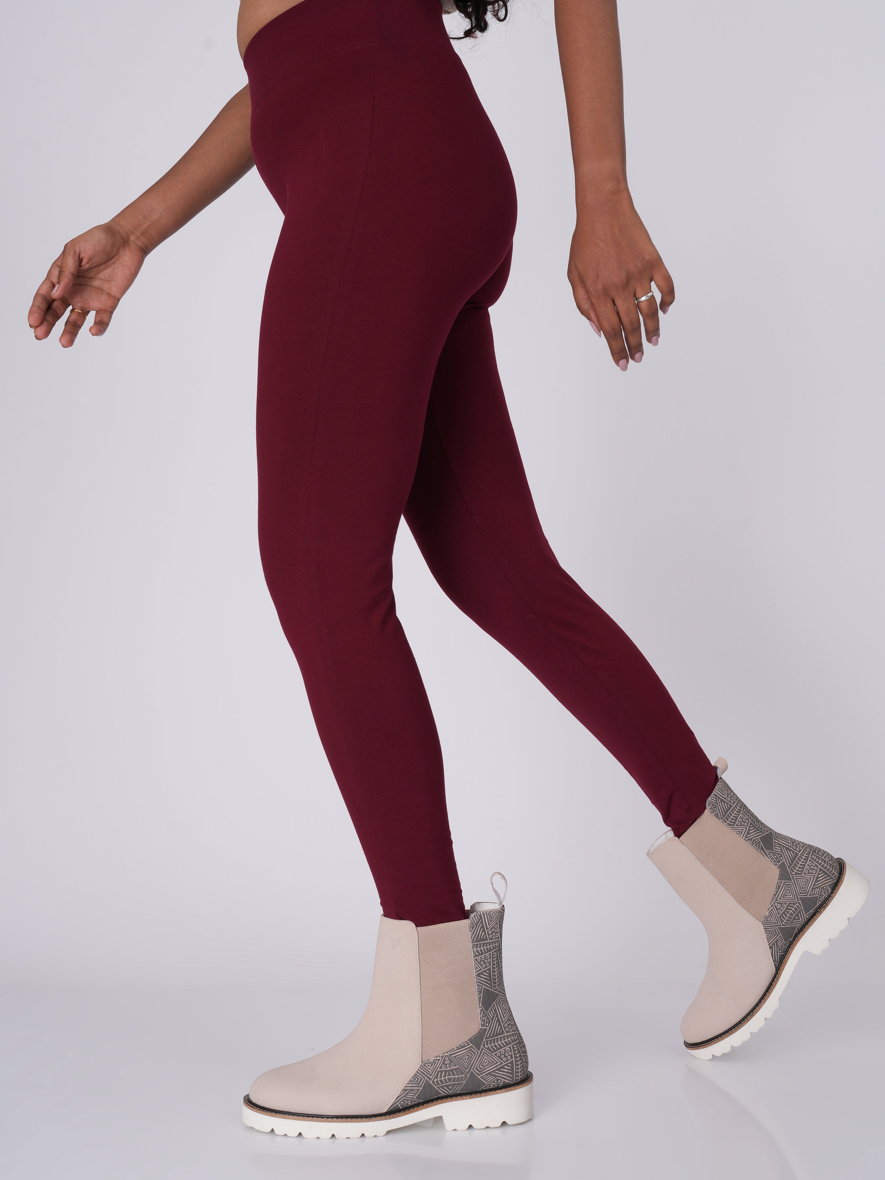 Flexifit Maroon Soho Leggings (Full Length Leggings)