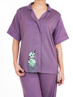 Load image into Gallery viewer, comfy sleepwear, woman sleeping clothes, night pajama set for ladies, sleepwear women, cute night suit for women, top and pant set for women, cord set for women, co-ord set designs, trendy cord set dress
