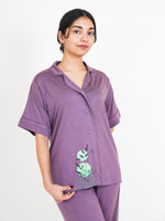 Load image into Gallery viewer, comfy sleepwear, woman sleeping clothes, night pajama set for ladies, sleepwear women, cute night suit for women, top and pant set for women, cord set for women, co-ord set designs, trendy cord set dress
