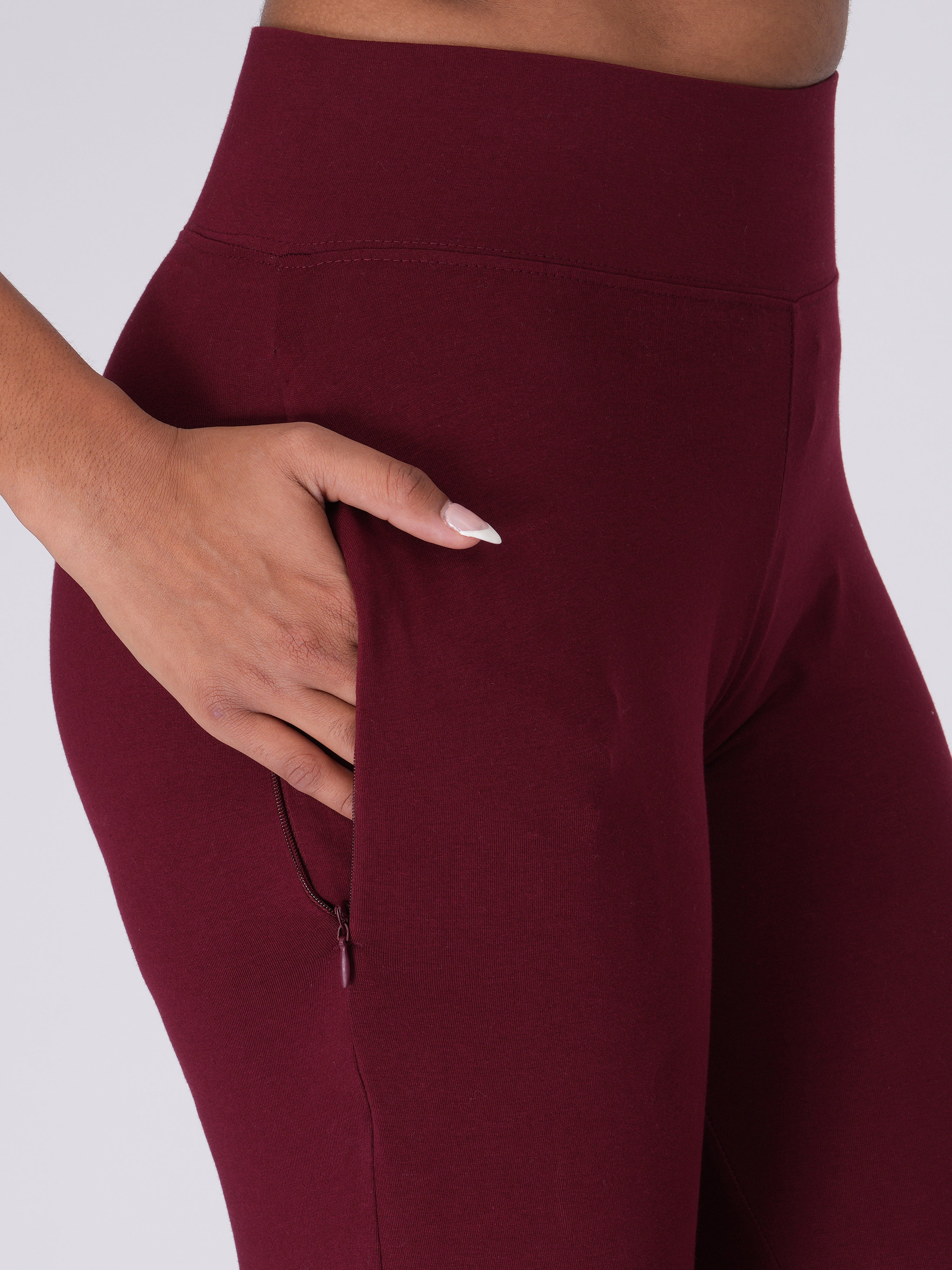 Movease 7/8 Maroon Leggings (Ankle Length Leggings)