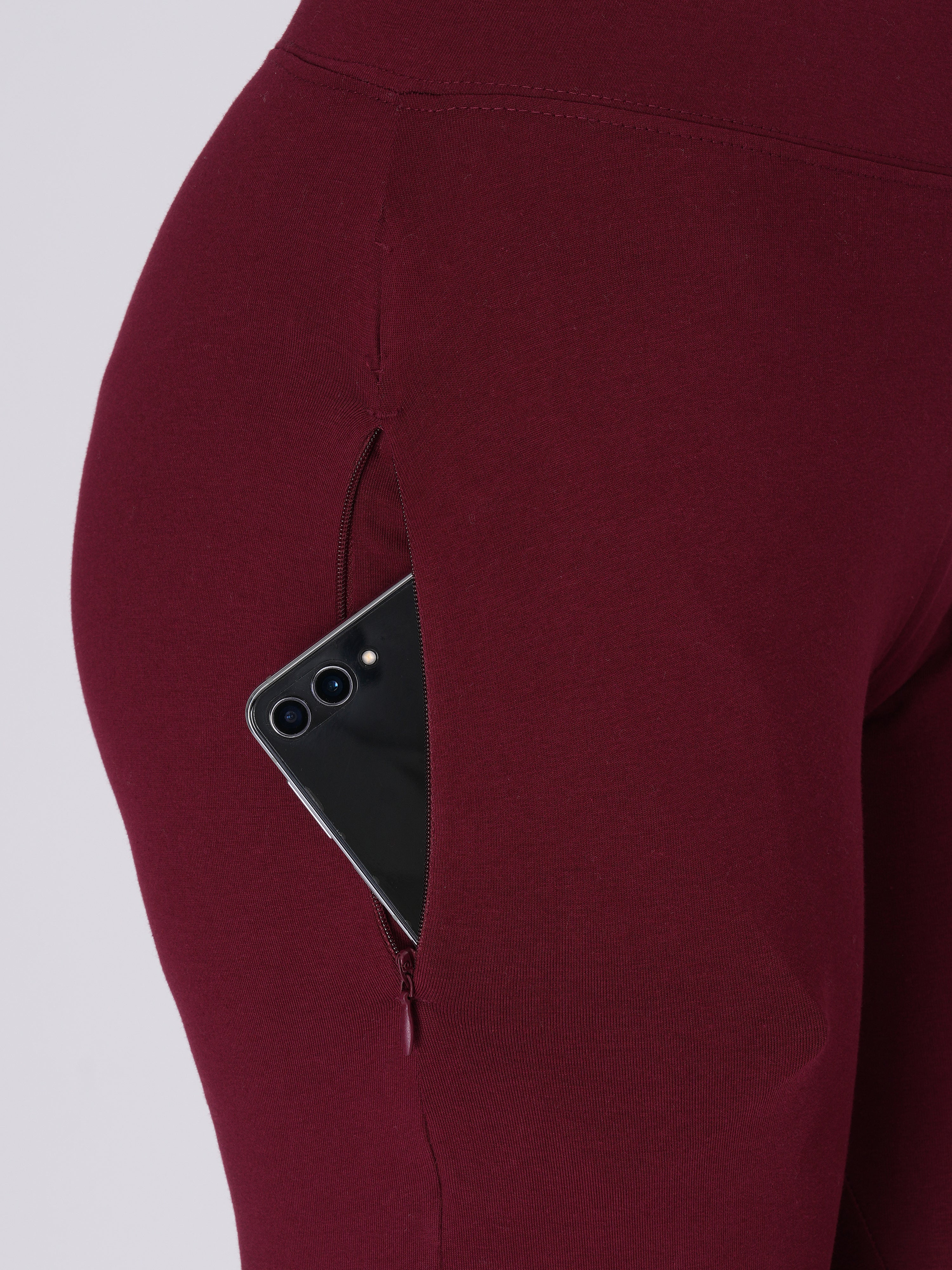 Movease 7/8 Maroon Leggings (Ankle Length Leggings)