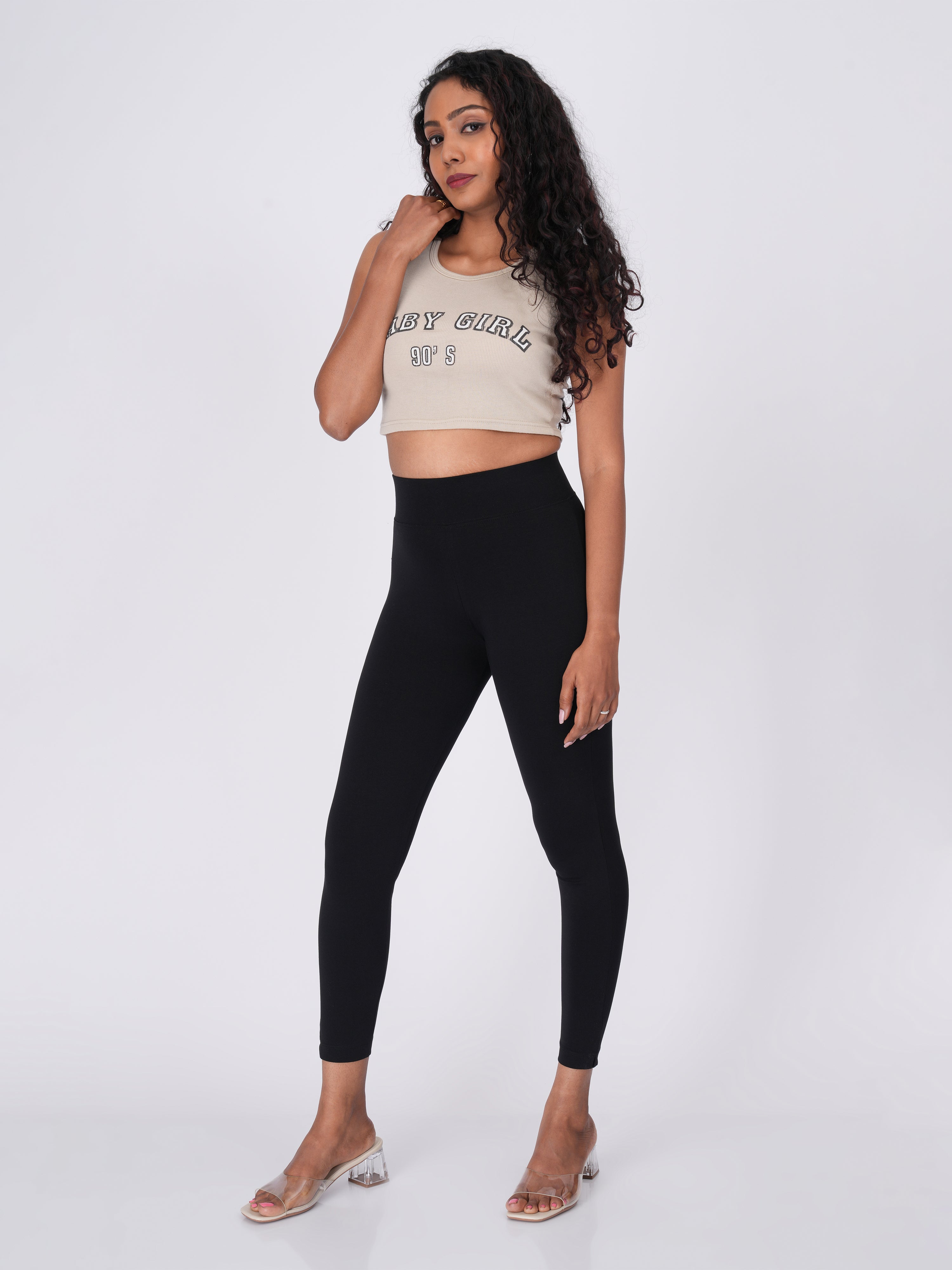 Movease 7/8 Black Leggings (Ankle Length Leggings)