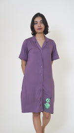 Load and play video in Gallery viewer, Knee-Length Dress for Women, Shirt Dress for Women, knee-length dress, Women’s Shirt Dress, women’s sleepwear, Shirt Dress Women, Long Shirt Dress for Women, sleepwear
